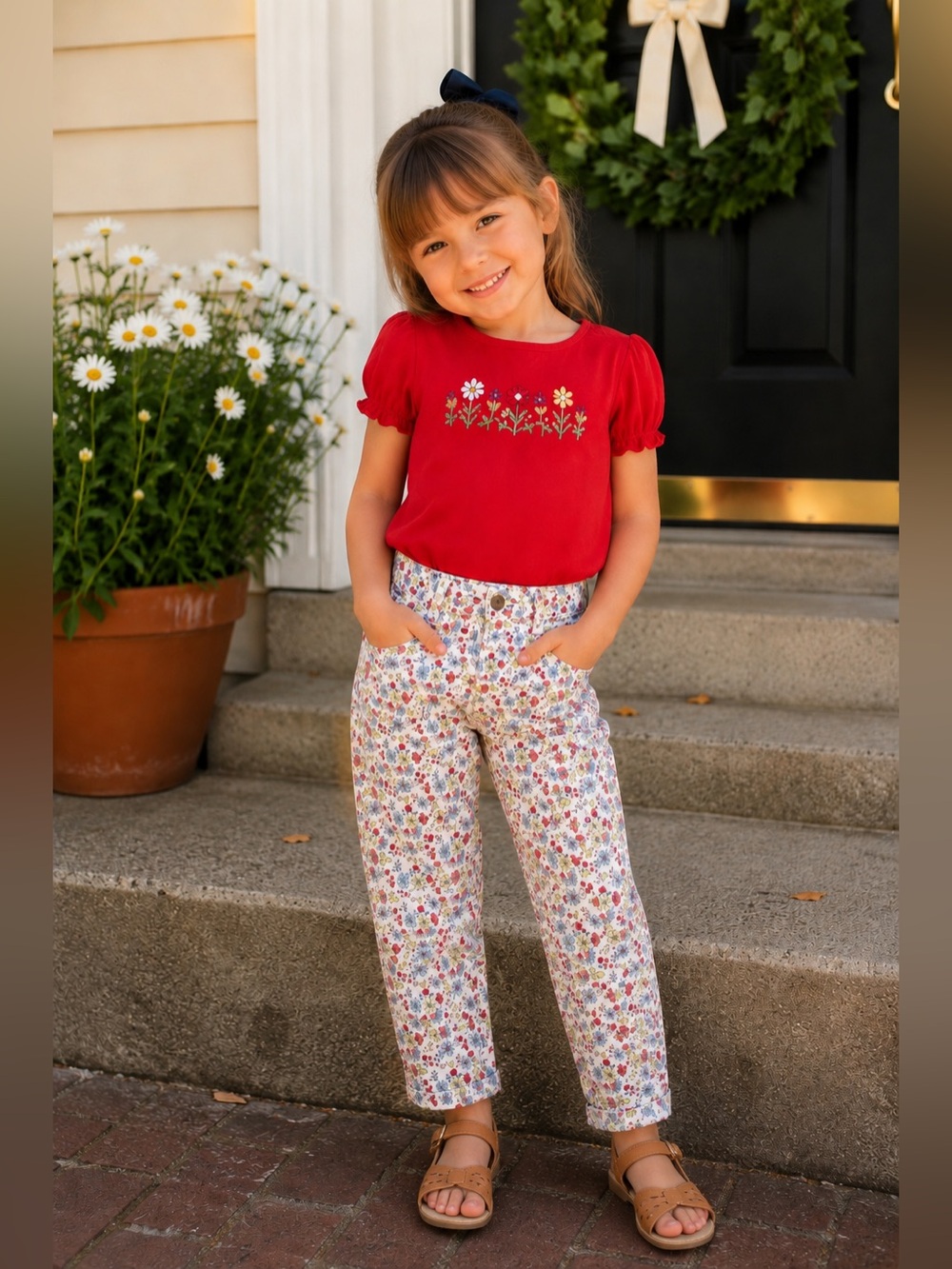 OshKosh Bโgosh Floral Skinny Jeans | Girls Size 5 |โ Cottagecore Spring Pants